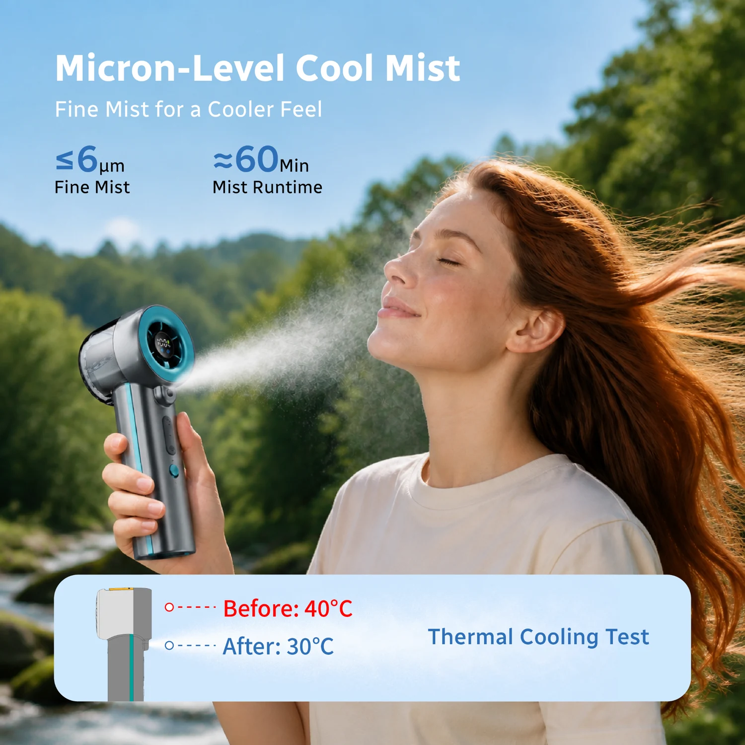 CoolMist fine mist and thermal cooling test product visual