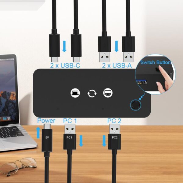 4-Port Sharing Switch Hub for 2 PCs - Image 2