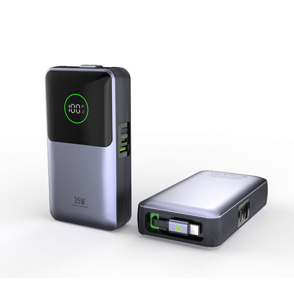 10,000mAh PD35W Retractable Power Bank