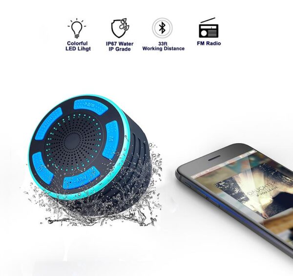 RGB Shower Speaker with Multi-Use Mounting