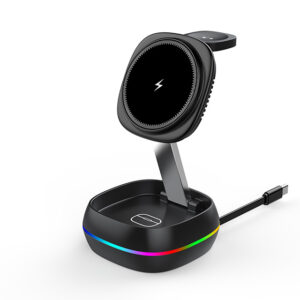 Foldable 3-in-1 Wireless Charger With Retractable Cable