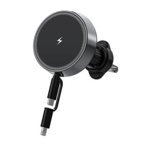 2-in-1 Car Wireless Charger  with Retractable Cable