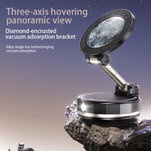 Magnetic Car Phone Mount with Vacuum Suction
