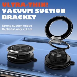 Magnetic Car Phone Mount with Vacuum Suction