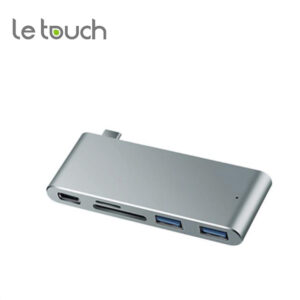 High-Quality 5-in-1 USB-C Hub with Power Delivery & Dual Card Readers - Universal Laptop Docking Station