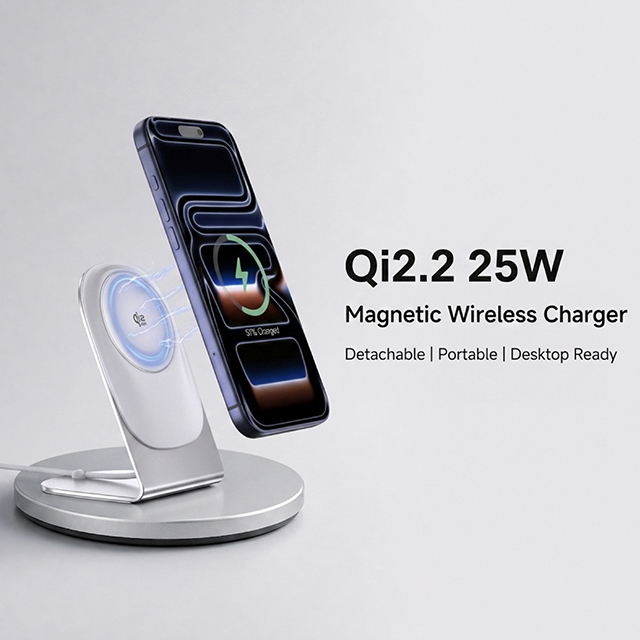 Qi2.2 Magnetic Wireless Charger with Aluminum Stand - Image 3
